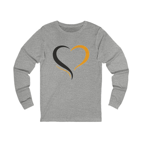 Black and Yellow Heart - Unisex Long Sleeve Tee Long Sleeve Shirt - YinzerShop