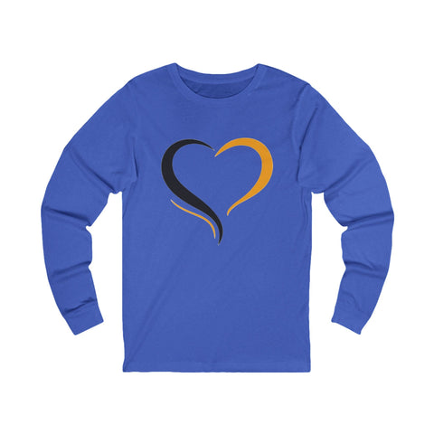 Black and Yellow Heart - Unisex Long Sleeve Tee Long Sleeve Shirt - YinzerShop