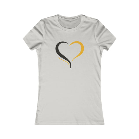 Black and Yellow Heart - Women's Favorite Tee T-Shirt - YinzerShop