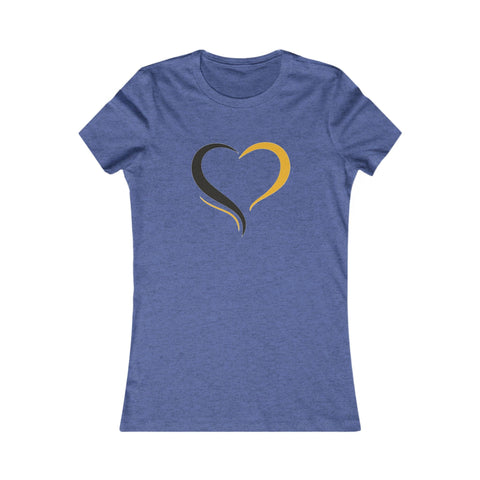 Black and Yellow Heart - Women's Favorite Tee T-Shirt - YinzerShop