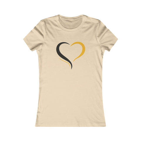 Black and Yellow Heart - Women's Favorite Tee T-Shirt - YinzerShop