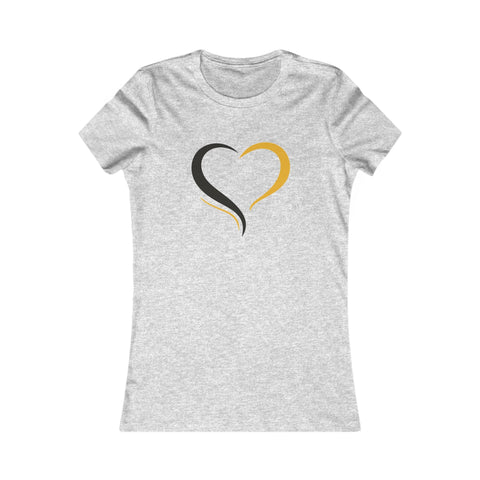 Black and Yellow Heart - Women's Favorite Tee T-Shirt - YinzerShop