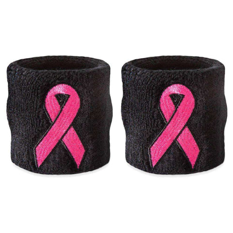 Pink Ribbon Wristband Pair