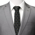 Black Silk Men's Tie – Golf Course Printed Necktie for Sports Fans Tie - YinzerShop