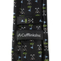 Black Silk Men's Tie – Golf Course Printed Necktie for Sports Fans Tie - YinzerShop