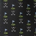 Black Silk Men's Tie – Golf Course Printed Necktie for Sports Fans Tie - YinzerShop