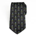Black Silk Men's Tie – Golf Course Printed Necktie for Sports Fans Tie - YinzerShop