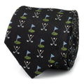 Black Silk Men's Tie – Golf Course Printed Necktie for Sports Fans Tie - YinzerShop