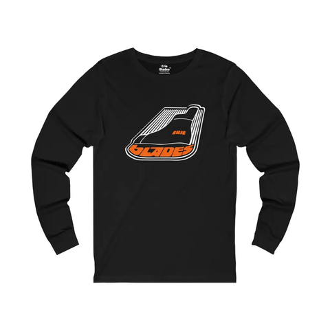 Erie Blades™ Long Sleeve Shirt  Vintage Ice Hockey Black XS 