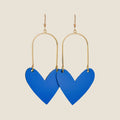 Blue Sweethearts Leather Earrings Nickel & Suede