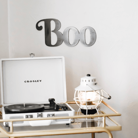 Boo Wall Decor - Steel Halloween Sign | Spooky Cute Seasonal Wall Art Wall Decor - YinzerShop