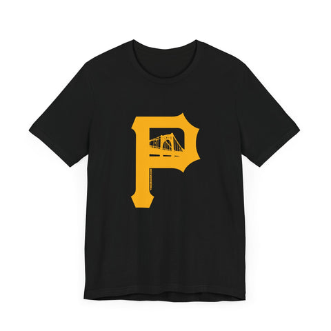 Bridges - P for Pittsburgh Series - Short Sleeve Tee T-Shirt - YinzerShop