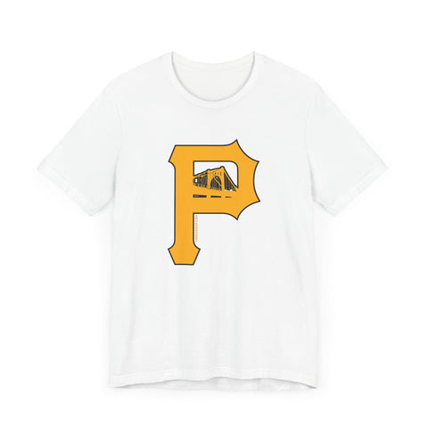Bridges - P for Pittsburgh Series - Short Sleeve Tee T-Shirt - YinzerShop