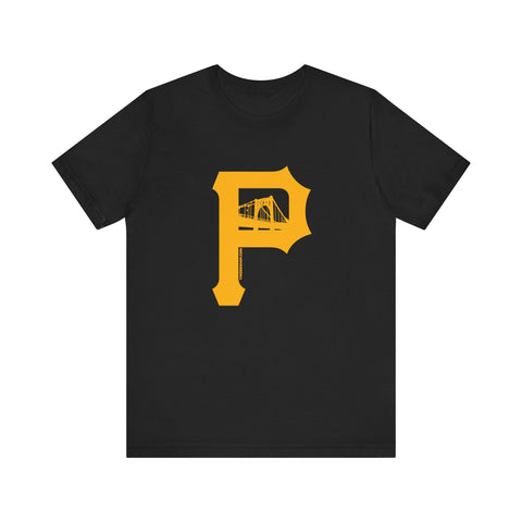 Bridges - P for Pittsburgh Series - Short Sleeve Tee T-Shirt - YinzerShop
