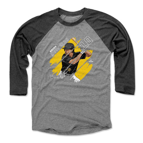 Bryan Reynolds T-Shirt – Men's Striped Tee | Crewneck Raglan | Cotton Blend Comfort Men's Baseball T-Shirt - YinzerShop