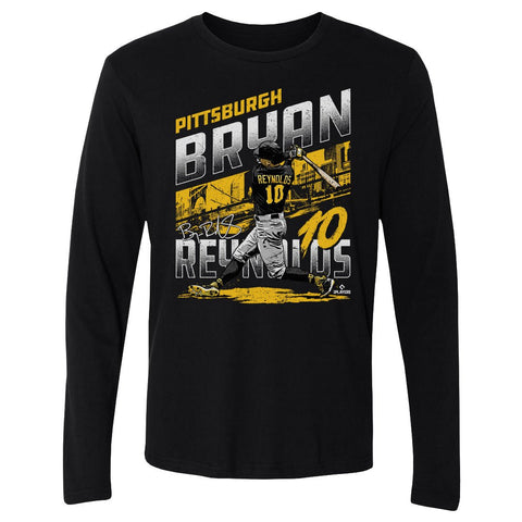 Bryan Reynolds T-Shirt – Pittsburgh City Crewneck Long Sleeve Cotton Tee Men's Long Sleeve T-Shirt - YinzerShop