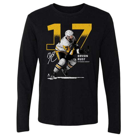 Bryan Rust Shirt - Pittsburgh T-Shirt | Long Sleeve Cotton Crewneck Tee Men's Long Sleeve T-Shirt - YinzerShop