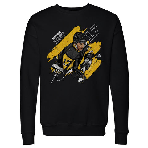 Bryan Rust Sweatshirt – Pittsburgh Crewneck Pullover With Team Stripes Design Men's Crewneck Sweatshirt - YinzerShop