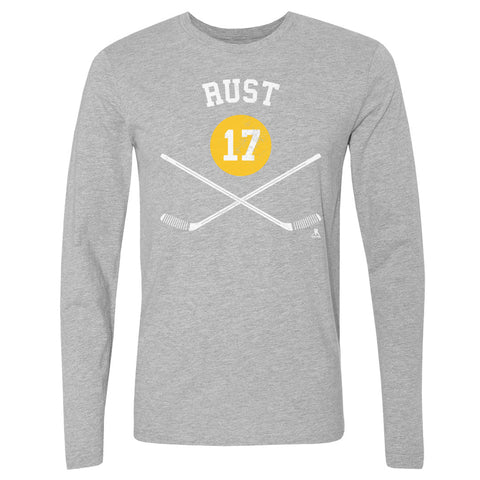 Bryan Rust T-Shirt - Pittsburgh Hockey Shirt | Cotton Crewneck Long Sleeve Tee Men's Long Sleeve T-Shirt - YinzerShop