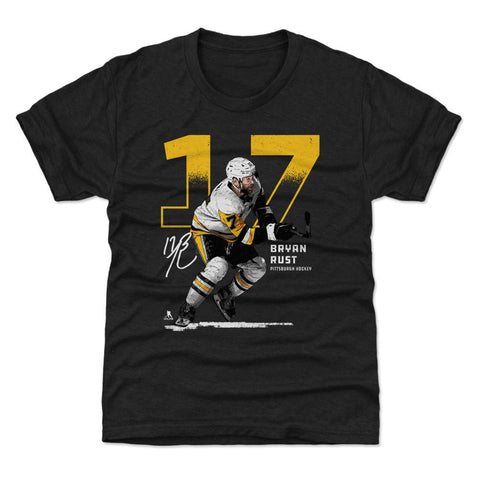 Bryan Rust T-Shirt – Pittsburgh Hockey Shirt | Kids Crewneck Tee, Regular Fit Kids T-Shirt - YinzerShop