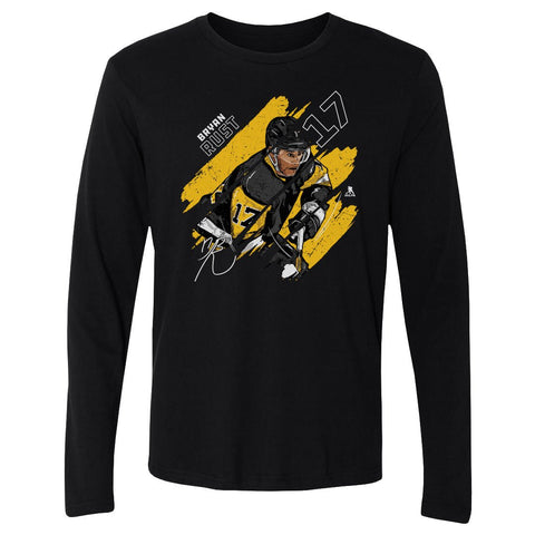 Bryan Rust T-Shirt - Pittsburgh Hockey Tee | Cotton Crewneck Long Sleeve Shirt Men's Long Sleeve T-Shirt - YinzerShop