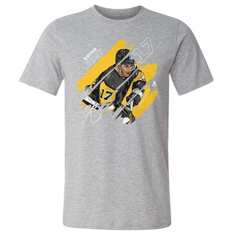 Bryan Rust T-Shirt - Pittsburgh Striped Cotton Crewneck Tee | Regular Fit Sports Fan Apparel Men's Cotton T-Shirt - YinzerShop