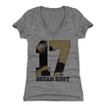 Bryan Rust Women's V-Neck T-Shirt - Slim Fit Tri Blend Game Day Shirt Women's V-Neck T-Shirt - YinzerShop