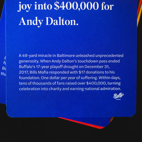 Buffalo Football RallyCards Featuring Josh Allen | Bills History & Legendary Quotes RallyCards - YinzerShop