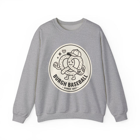 Burgh Baseball Round Logo Crewneck, Pittsburgh Pride | Local Baseball Apparel Sweatshirt - YinzerShop
