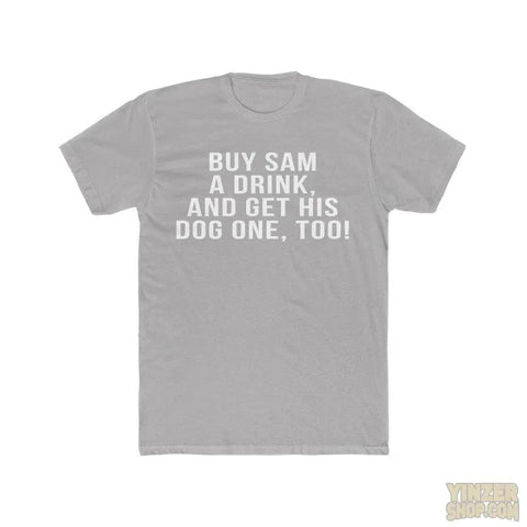 Buy Sam A Drink - T-Shirt T-Shirt Printify Solid Light Grey S 
