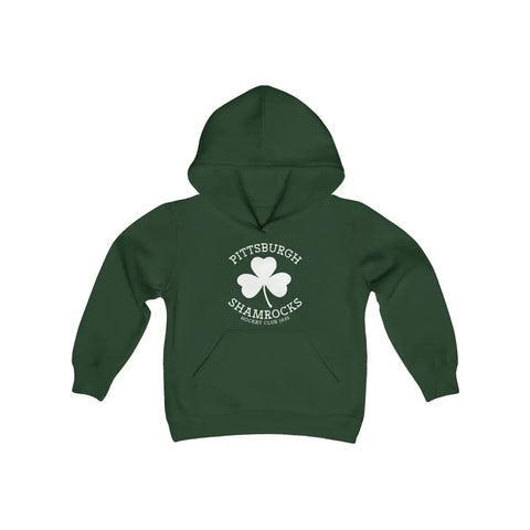 Pittsburgh Shamrocks Hoodie (Youth)  Vintage Ice Hockey Forest Green S 