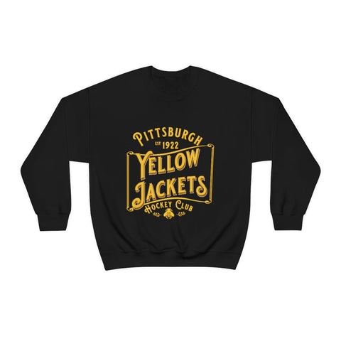 Pittsburgh Yellow Jackets Text Crewneck Sweatshirt  Vintage Ice Hockey   