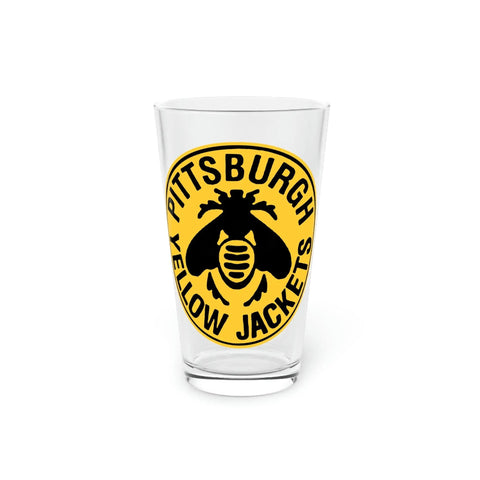 Pittsburgh Yellow Jackets Pint Glass  Vintage Ice Hockey 16oz  