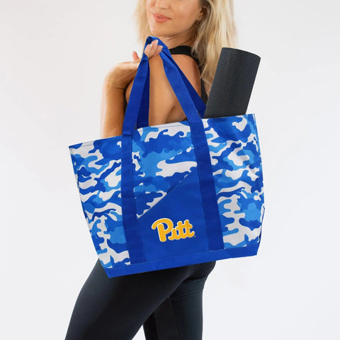 Camo Tote Bag - University of Pittsburgh Super-Duty Heavy Duty Sports Tote Tote Bag - YinzerShop