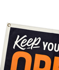 Camp Flag by Cody Weiler • Black Cream Orange Wool Felt Banner • Inspirational Decor Camp Flag - YinzerShop