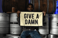 Camp Flag - Give A Damn Cream Black Flag | Oxford Pennant Motivational Decor Camp Flag - YinzerShop