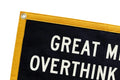 Camp Flag Great Minds Overthink Alike | Oxford Pennant Black Cream Gold Banner Camp Flag - YinzerShop