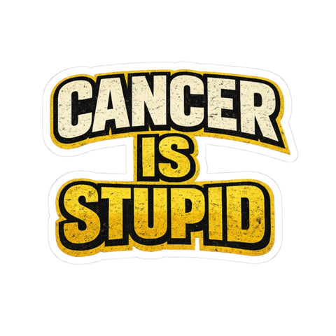 Cancer Awareness Sticker – Bold Vinyl Decal With Distressed Design & Yellow Ribbon Paper Products - YinzerShop
