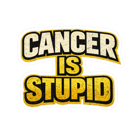 Cancer Awareness Sticker – Bold Vinyl Decal With Distressed Design & Yellow Ribbon Paper Products - YinzerShop