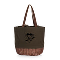Canvas and Willow Tote - Pittsburgh Penguins Chic Basket and Canvas Bag Licensed - YinzerShop