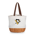Canvas and Willow Tote - Pittsburgh Penguins Chic Basket and Canvas Bag Licensed - YinzerShop