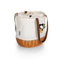 Canvas and Willow Tote - Pittsburgh Penguins Chic Basket and Canvas Bag Licensed - YinzerShop