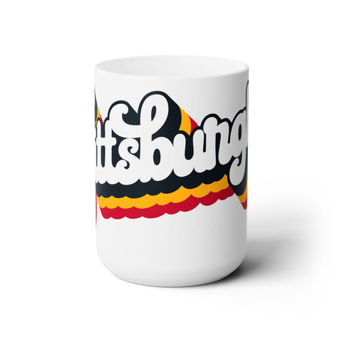 Ceramic Coffee Mug – Pittsburgh Retro Design 15 oz Coffee Cup With Handle Mug - YinzerShop
