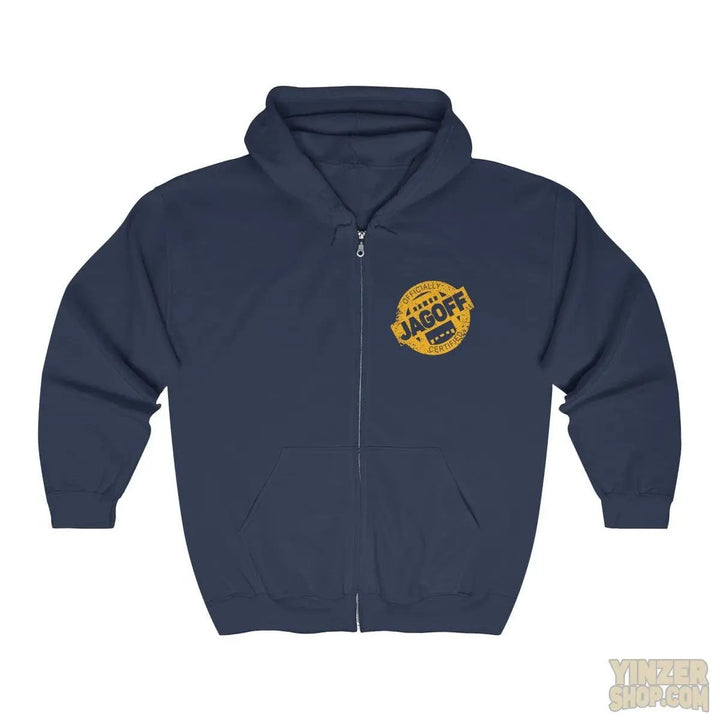 Certified Jagoff Hooded Full Zipper Sweatshirt Hoodie Printify L Navy 