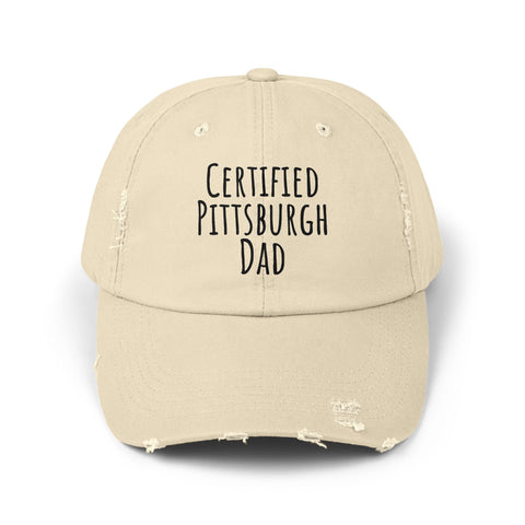 Certified Pittsburgh Dad - Distressed Cap Hats - YinzerShop