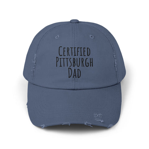 Certified Pittsburgh Dad - Distressed Cap Hats - YinzerShop