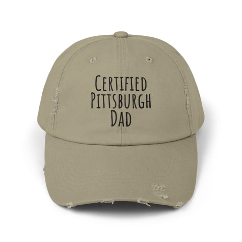 Certified Pittsburgh Dad - Distressed Cap Hats - YinzerShop