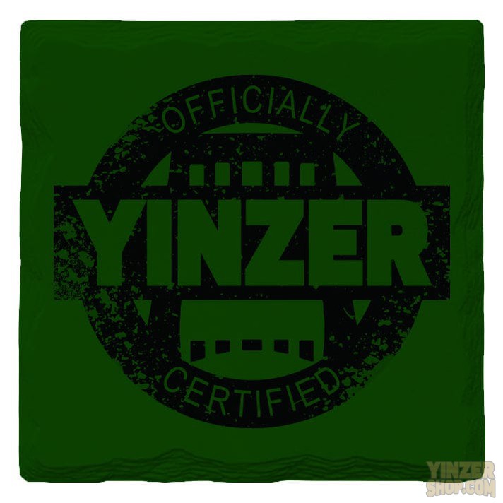 Certified Yinzer | Black & Green | Drink Coasters Coasters MillWoodArt   