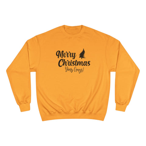 Champion Christmas Sweatshirt - Merry Christmas Yinz! Eco Crewneck Pullover Sweatshirt - YinzerShop