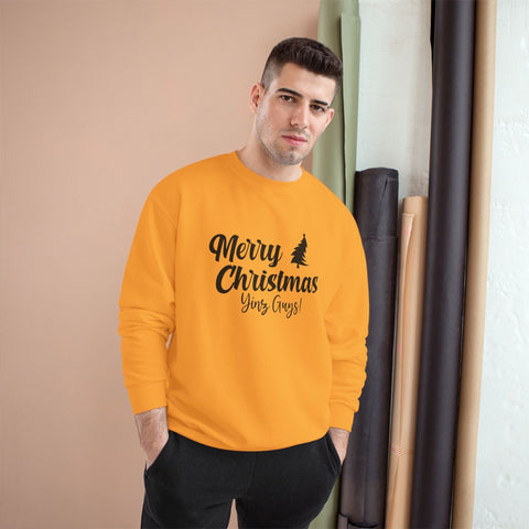 Champion Christmas Sweatshirt - Merry Christmas Yinz! Eco Crewneck Pullover Sweatshirt - YinzerShop
